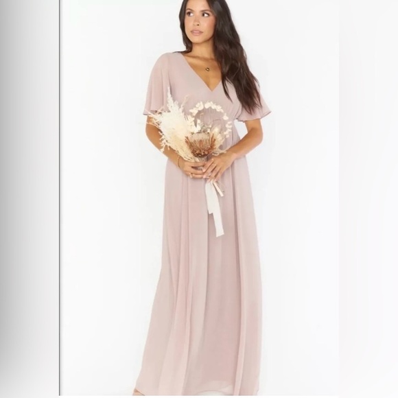 Show Me Your Mumu Emily Empire Maxi Dress ~ Soft Beige Chiffon ~ 3X~NEW IN POLY! - Picture 2 of 7